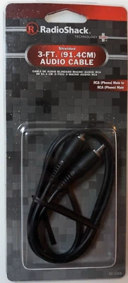 Audio Cable 3-Ft  RCA Male -to - RCA Male *Radio Shack 42-2366* - Image 1 of 3