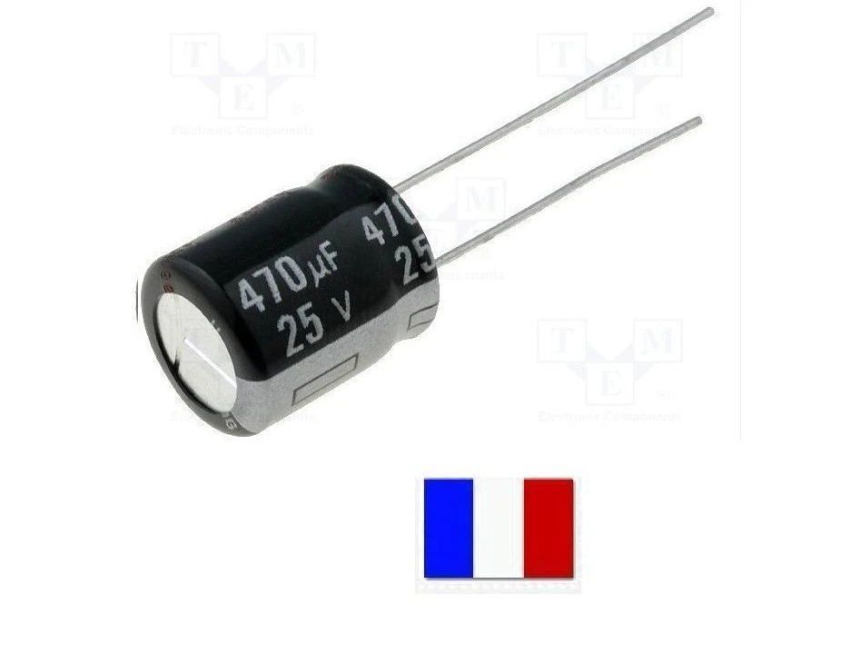 Condensateur chimique 470uf 470µF 25v 105°C Ø10 x 16mm AISHI	 - Photo 1/1