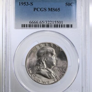 Franklin 50C 1953-S certificado PCGS MS65 - Imagen 1 de 2
