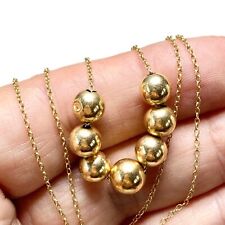 Vintage 14k Gold Add a Bead Necklace, 20” Chain with Ball Beads, Dents