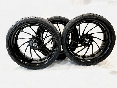 SPYDER 20" SOLID BLACK TURBO WHEELS & TIRES 09-12 CAN-AM SPYDER ROADSTER Foto 1 de 4