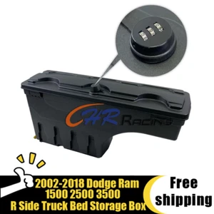 Right Side Truck Bed Storage Box For 2002-18 Dodge Ram 1500 2500 3500 with Lock - Picture 1 of 8
