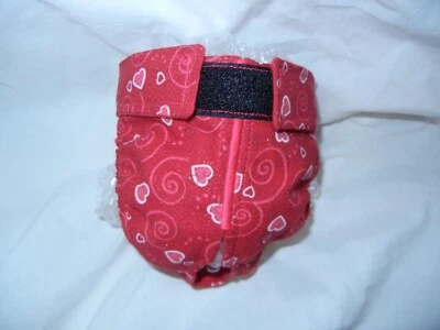 Female Dog Puppy Pet Diaper Washable Pant Sanitary Underwear RED HEARTS XXS - Image 1 of 4