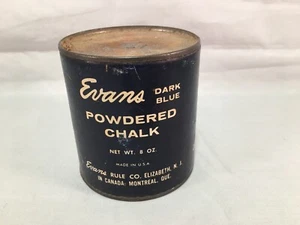Vintage Evans Style Pulverkreide Dunkelblau 8oz Gebraucht Behälter - Bild 1 von 5