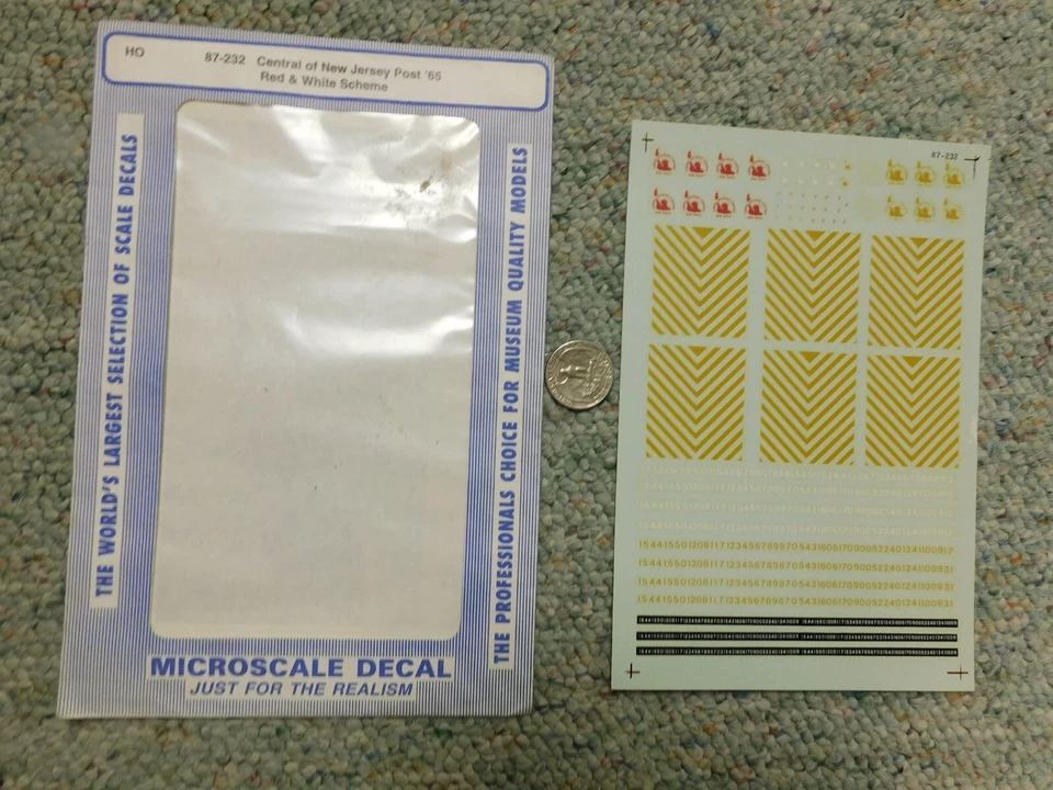 Microscale HO decals 87-232 Central New Jersey Post 65 red white scheme D112 - Image 1 of 1