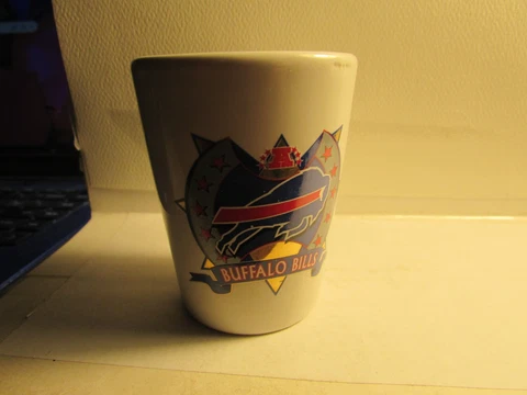 NFL Buffalo Bills -standard Shotglass -white w/ logo - new Cover