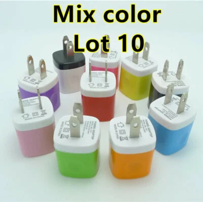  LOTE10 USB Cargador de Pared Enchufe Hogar Adaptador de Corriente PARA iPhone Samsung Universal Foto 1 de 2