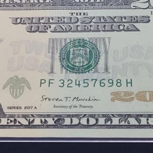 (2017 A) 20 Dollar Note Ladder (Broken) (23456789) P#546b Fancy Serial Number - Picture 1 of 10