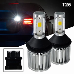 2PC BA15s 3157 LED Bulbs COB 30W Extremely Bright Back Up Reverse Light 6K White - Picture 1 of 8