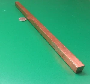 Barra cuadrada de cobre 110 H02, 1/2" de grosor x 1/2" de ancho x 12 pulgadas de largo - Imagen 1 de 18