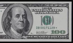 $100 2003 Star AU Federal Reserve Note DB00171129* New York B2 one hundred 320K - Picture 1 of 3