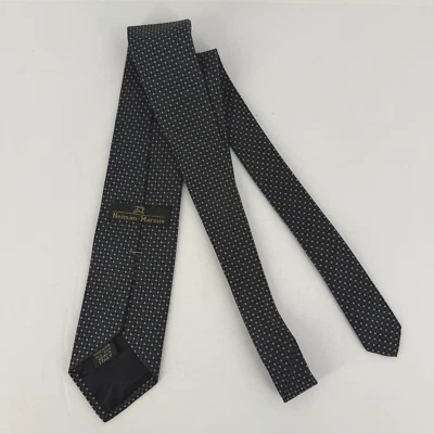 Corbata para Hombres Neiman Marcus Azul Cuadrada Geométrica 100% Seda Hecha a Mano en Italia ¡BONITA! Foto 1 de 4