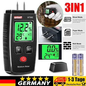 Feuchtigkeitsmesser Messgerät Holz Mauer Wand Bau Feuchte Messer messen LCD - Bild 1 von 21