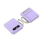 10000mah Mini Power Bank Built-in 4 Cables Fast Charging Backup Battery - Purple