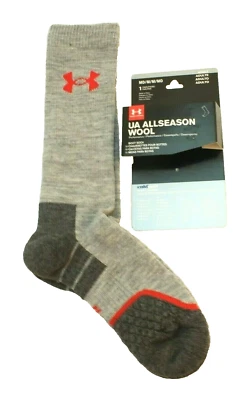 Under Armour All Season Wool Size 4-8.5 Graphite Gray Men Boot Socks RETAIL $20 - Image 1 of 4