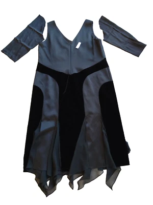 🌟Vestido MARINA RINALDI satinado y terciopelo talla PLUS MR 31_ US W22_It60_De52_GB26 Foto 1 de 4