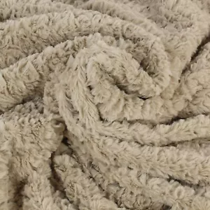 Stoff Meterware Bruno Fellimitat Beige Kunstfell Kissenbezug Decken Polyester - Bild 1 von 7
