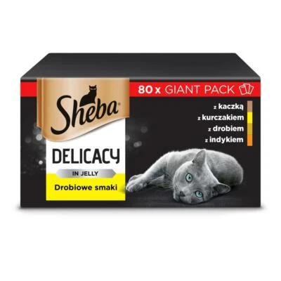 SHEBA Sachets 80x85g Delikatesse Geflügel Geschmacksrichtungen - Nassfutter