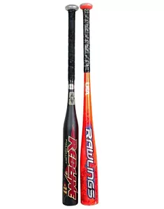 Lot 2 Baseball Bats 28" Easton C500 SZ11 2 1/4" & Rawlings Raptor US8RS 2 5/8" - Picture 1 of 14