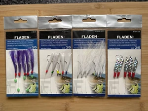 4 x Packs of mixed Fladen sea fishing feathers - Picture 1 of 3