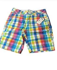 P.S. Aeropostale Size 8 Girls Rainbow Plaid Shorts, Very Cute For Summer - Picture 1 of 2