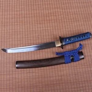 T10 Clay Tempered Tanto Choji Hamon Japanese Samurai Short Sword Rosewood Saya - Bild 1 von 13