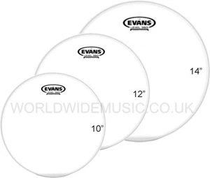 Evans G1 Clear Fusion Tom Tom Drum Head Pack - 10" 12" 14" ETP-G1CLR-F - Picture 1 of 4