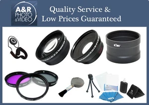 A&R 2X Telephoto 0.43X Wide angle Lens + 3 Filters For Nikon P600 P610 B700 - Picture 1 of 6