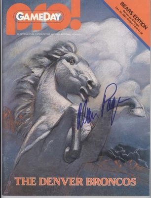 1981 Chicago Bears vs Broncos Program Autographed by Alan Page Twice - Image 1 of 4