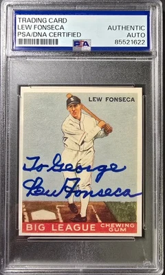 Lew Fonseca Autograph PSA/DNA 1933 Goudey Reprint - Image 1 of 2