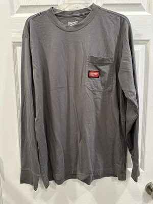 Milwaukee Tools Pocket Long Sleeve shirt Gray Heavyweight Shirt size L EUC — 第 1/4 张图片