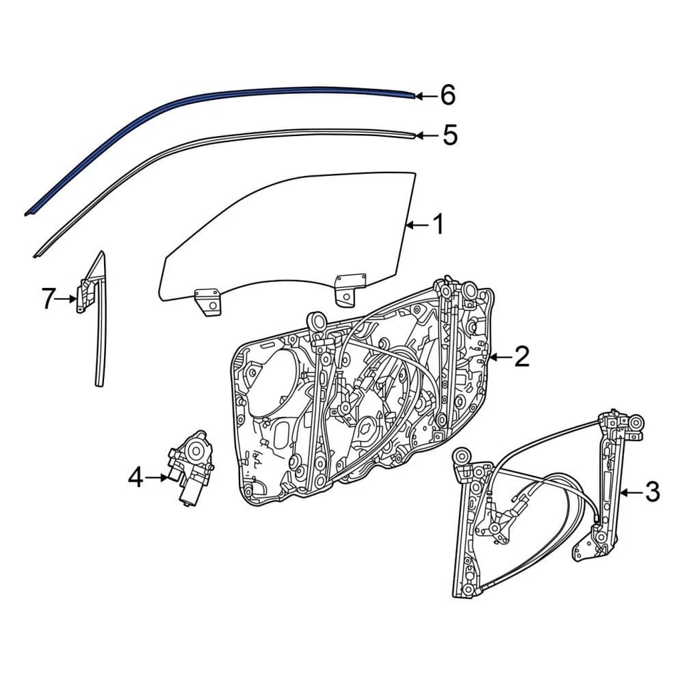 For Dodge Charger Daytona 2024 Dodge 68591415AB Left Door Glass Seal Foto 1 de 2