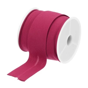 Cinta sesgada de un solo pliegue de algodón de 1 pulgada para coser (rojo vino 10 yardas) - Imagen 1 de 7