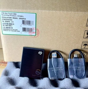 Seagate STKG2000400 One Touch 2TB USB3.0 Type-C Black External Solid State Drive - Picture 1 of 3