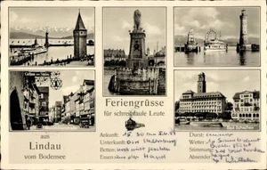 Ak Lindau am Bodensee Schwaben, Teilansichten, Denkmal,... - 4529697 - Bild 1 von 2
