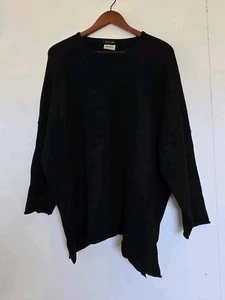 Suéter Eskandar para Mujer 2XL Negro Peso Pesado Lana Merino Gran Tamaño Lagenlook - Imagen 1 de 10