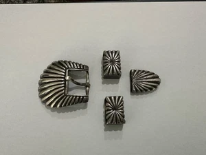 Dan Oliver Scottsdale Sterling Silver 4 Piece Ranger Belt Buckle Set - Picture 1 of 8