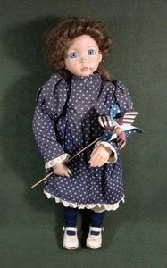 18" porcelain doll DIANNA EFFNER 1991 Expressions PATRIOTIC COUNTRY GIRL - Foto 1 di 10