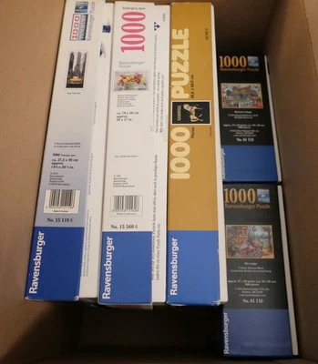 LOT OF 5 RAVENSBURGER 1000 pc puzzles THE LODGE/WISTERIA COTTAGE & MORE  EC - Image 1 of 4