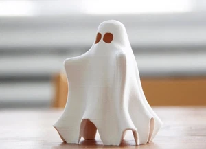Impresión 3D Happy Ghost - Cubierta de luz LED para té - Blanco/Claro - 3 pulgadas y 5 pulgadas - Halloween - Imagen 1 de 5
