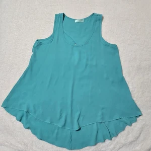 Chris & Carol Women’s Large Teal Tank Top Flowy High-Low Hem - Picture 1 of 18