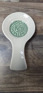 Longaberger Spoon Rest American Craft Green Rooster Ceramic Pre Owned - Picture 1 of 8