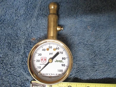 Dodge Ram Chrysler Tire Pressure Check PSI 0-100 Round Dial Free USA Shipping - Image 1 of 4