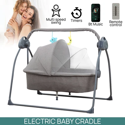 PORIYA Electric Baby Bassinet Swing Bed Bedside Sleeper Crib Baby Cots w/ Remote - image 1 of 4