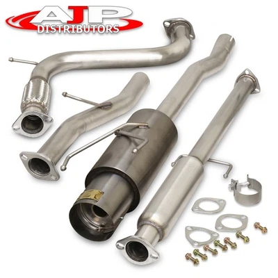 GODSNOW Catback Exhaust 60mm + 4.5" Gray Muffler Tip For 1994-1997 Honda Accord — 第 1/4 张图片