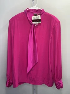 Oleg Cassini Damen Hot Pink Fliege Bluse, Größe 12. Neu mit Etikett. 1L - Bild 1 von 9