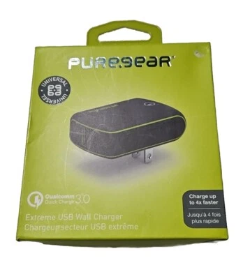 PureGear Qualcomm 3.0 Quick Charge 18W USB Wall Charger Black - USA Plug - Image 1 of 4