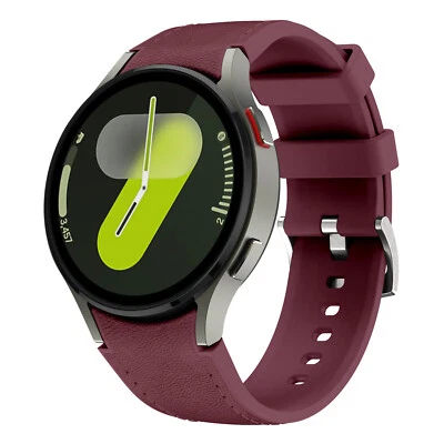 Pulseira de relógio esportiva silicone + couro 20 mm para Galaxy Watch FE/7/6/5/4 - Imagem 1 de 4