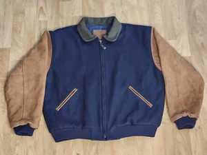 Vintage Golden Bear San Francisco Wool Leather Varsity Jacket Made in USA L - Picture 1 of 23