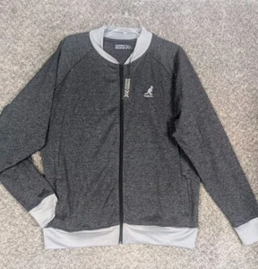 Chaqueta Kangol 'From The Jump' Para Hombre XL Gris Negra Cremallera Bordado Logo Atrás Nueva con Etiquetas - Imagen 1 de 18